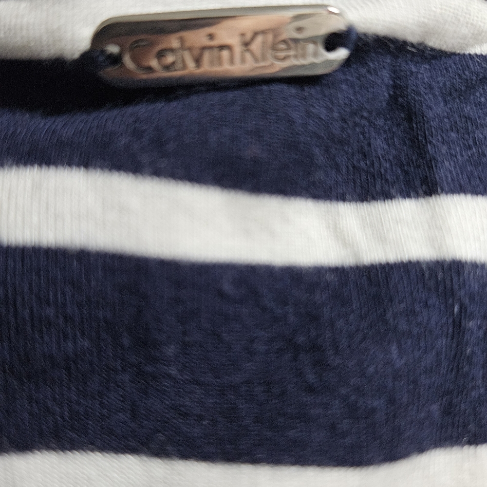 Calvin Klein Navy and White Striped Maxi Dress - Picture 4 of 6